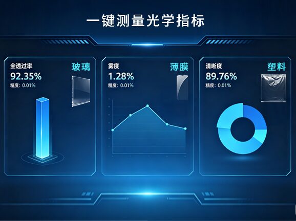 1.全透过率、雾度、清晰度核心指标,一次同步输出