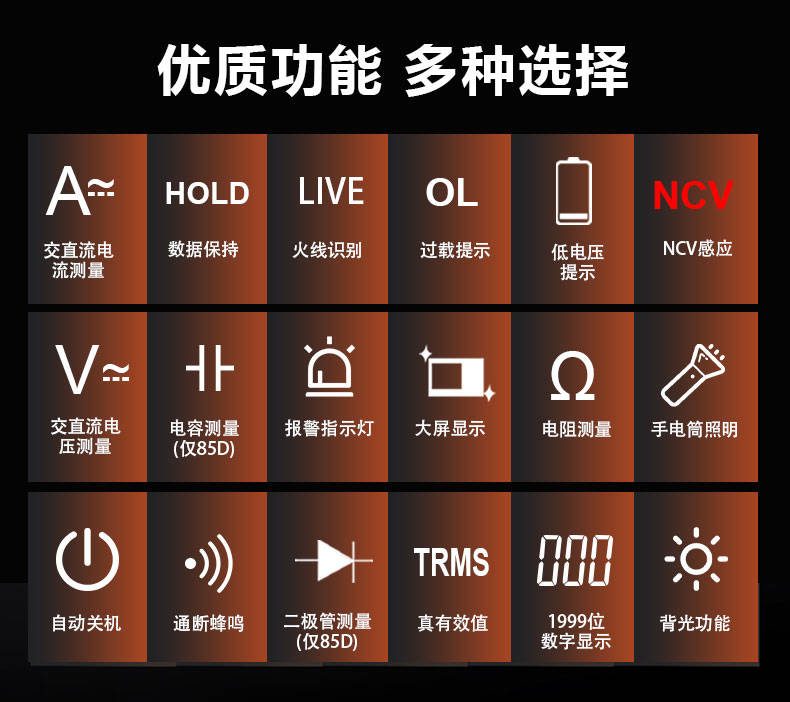 VICTOR 85C/85D 智能识别数字万用表3 1/2位
