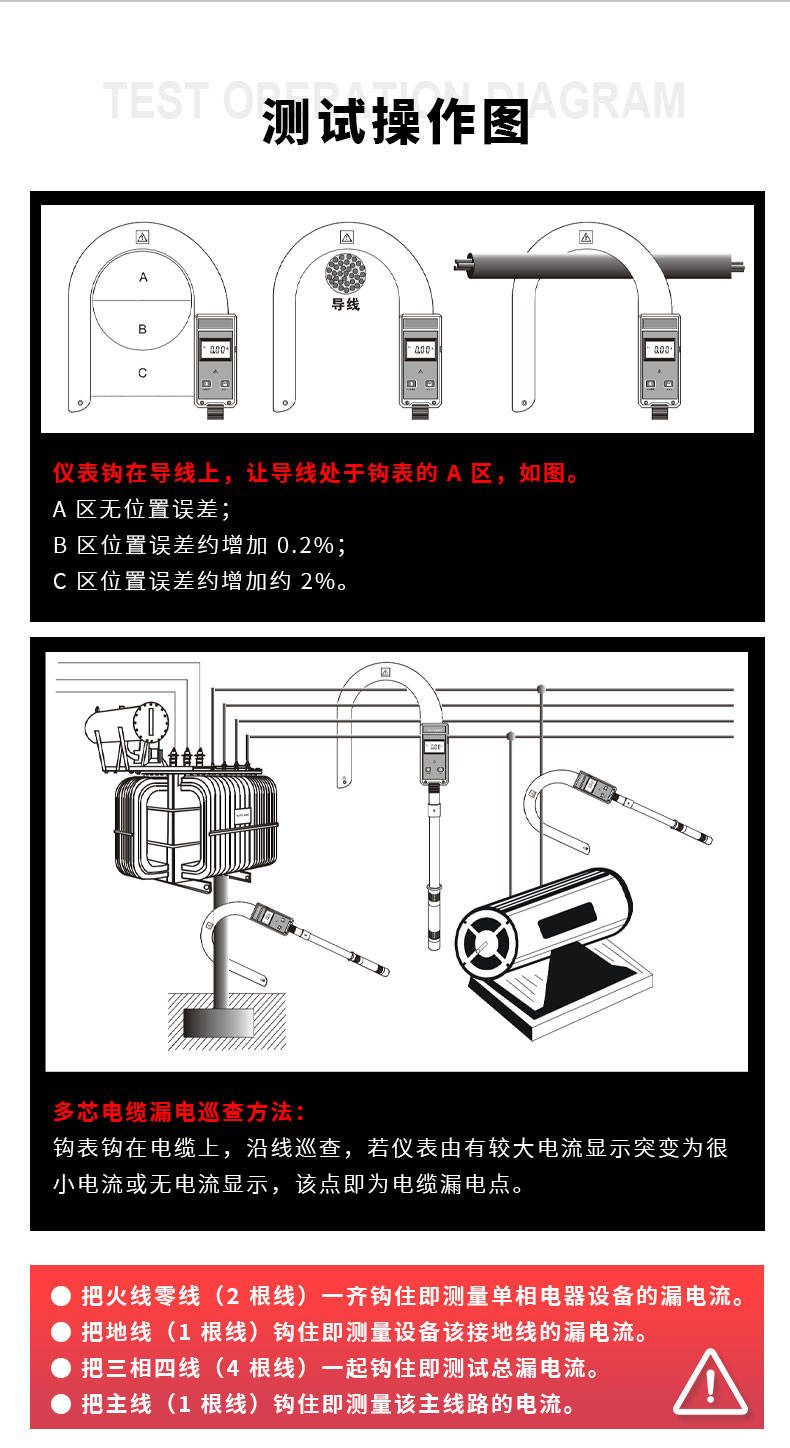VICTOR 7100B钩式大电流表 钩式电缆漏电巡查仪