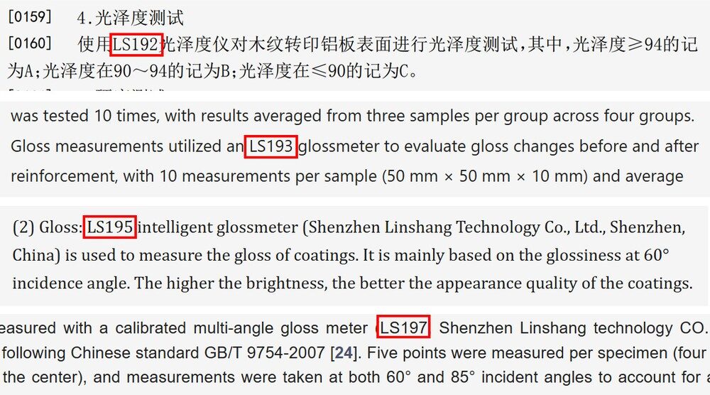林上LS192/LS193/LS195/LS197光泽度仪在学术研究中的应用