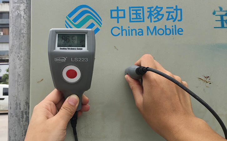 防腐涂层测厚仪测量通讯机柜