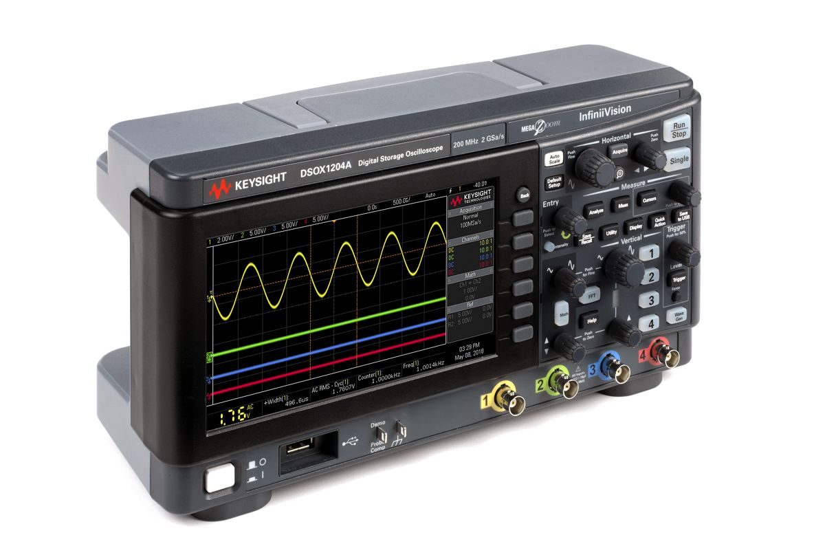 DSOX1204A 示波器：70/100/200 MHz，4 个模拟通道